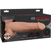 Pipedream Fetish Strap-On 9 - kiinnitettävä, ontto, suihkuttava dildo (naturaali)