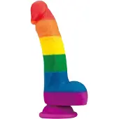 Lovetoy Prider - realistinen silikonidildo - 19 cm - sateenkaari