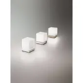 FABAS LUCE Led pöytävalaisin Brenta, himmennettävä, Valkoinen/opaali, Olohuone/ruokailutila, Lasi, Moderni