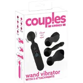 Couples Choice - parivibraattori ladattava lämmittävä hierova silikoninen musta