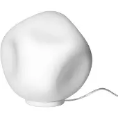 Foscarini Design-pöytävalaisin Hoba Media, himmennettävä, Valkoinen/opaali, Olohuone/ruokailutila, Lasi, Design