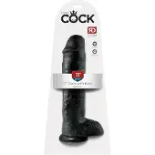 King Cock 11 - dildo imukupilla ja kiveksillä - musta 28cm