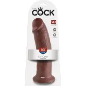 King Cock Realistinen Kaareva Dildo Imukupilla 25 CM Ruskea Ihonvärinen