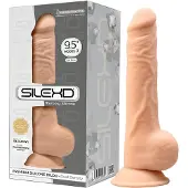 Silexd - Tekopenis 9,5" premium silikoni, aito ulkonäkö, imukupilla, laadukas, vaalea