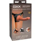 King Cock Elite Comfy - strap-on dildo valjailla - tumma iho