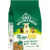 James Wellbeloved 10kg Adult Large Breed Dog Hypoallergenic lammas & riisi koiran kuivaruoka