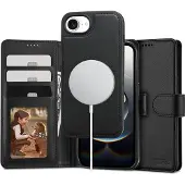 TechProtection iPhone 16e/17e 2-in-1 lompakkokotelo - Magsafe-yhteensopiva - Musta