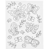 Creativ Company Painting canvas with print butterflies - 24x30cm