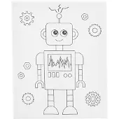 Creativ Company Painting Canvas with Print Robot - 24x30cm