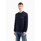 Armani Exchange for man. 8NZM5AZM1YZ1510 Plain navy jumper (XS), Casual, Acrylic
