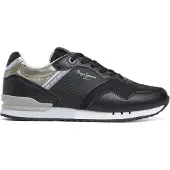 Pepe Jeans for woman. PLS40024 London Snake Sneakers black (40), Flat, Laces, Casual
