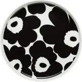 Marimekko Oiva - Unikko lautanen 20 cm, valkoinen - musta