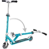 Globber Flow Element Lights Chrome Finish Potkulauta, Aqua Blue