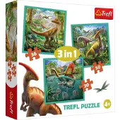 Trefl Dinosaurukset 3-in-1 palapelisetti