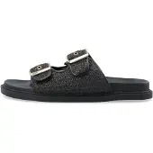 Bianco Biaoslo Buckle Slide Raffia - Black - 40