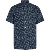 Tommy Hilfiger Cotton Linen Paisley Rf Ss Shirt - Navy - M