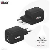 Club 3D 65W GaN-verkkovirtalaturi, 2x USB-C PD3.0 + USB-A, musta