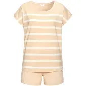 s.Oliver Pyjamashortsit beige / valkoinen