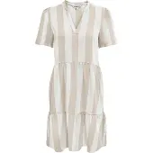 ONLY Onltiri-Caro S/S V-Neck Lin Dress Cc Pnt - Beige - S
