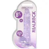 Realrock - läpinäkyvä realistinen dildo - violetti 19cm