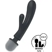 Satisfyer Triple Lover 2 in 1 hierontasauva ja vibraattori grey 23.8 cm