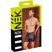 NEK - miesten shortsit - pitkät - metallisolki - musta - M