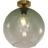 QAZQA Art Deco -kattovalaisin messinki vihreällä lasilla - Sandra