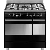 Smeg SCB92MN8 Kaasuliesi kahdella uunilla, 90 cm, musta