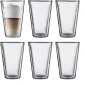 Bodum 6 termoslasin setti - - Kanttiini - Tuplaseinäinen - 0,4 l - Läpinäkyvä