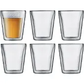 Bodum 6 termoslasin setti - - Kanttiini - Tuplaseinäinen - 0,2 l - Läpinäkyvä