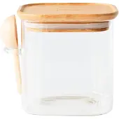 Pebbly Lasipurkki bambukannella ja mittalusikalla 800 ml