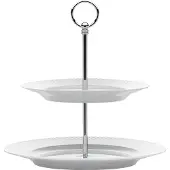 Lyngby Porcelæn Rhombe Etagere Ø27 Cm Hvid - White - Ø 27 CM