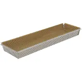De Buyer Perforoitu suorakulmainen leivontavuoka ruostumatonta terästä 35 x 10,5 cm (Irrotettava pohja)