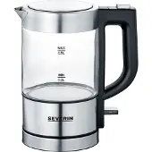 Severin WK 3472 -vedenkeitin, 0,5 l, 1100 W, lasi/ruostumaton teräs/musta