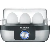 Severin EK 3163 BPA-vapaa munakeitin, mukana mitta-astia, teräksinen munapihdit, musta
