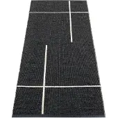 Pappelina Fred matto, 70 x 270 cm, musta - luonnonvalkoinen