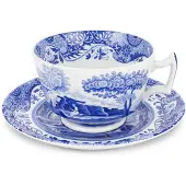Spode Aamiaiskuppi ja aluslautanen Blue Italian