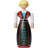 Kay bojesen Norsk Bunad Kvinde Sort/Rød/Hvid - Black - H16CM