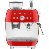 Smeg 50's Style espressokone kahvimyllyllä Punainen