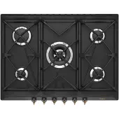 Smeg 70 cm kaasukeittotaso, jossa säätönupit edessä, Antrasiitti