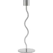 Cooee Design Curved Candleholder - Silver - H23CM
