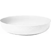 Lyngby Porcelæn Rhombe Serveringsskål Ø28 Cm Hvid - White - 28 cm