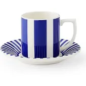 Spode Steccato espressokuppi lautasella