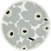 Marimekko Unikko lautanen 25 cm, valkoinen/harmaa/hiekka/sininen