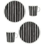 Marimekko Piccolo aamiaissetti 4 osaa, valkoinen/musta