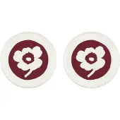 Marimekko Oiva Unikko lautanen Ø25 cm 2 kpl White-dark cherry-brown