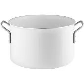 Eva Trio White Line Pot 7.0 L 24 Cm Ceramic Slip-Let Coating - White - 7 L