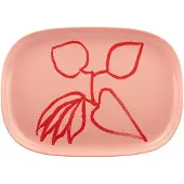 Marimekko Ukonhattu tarjoilulautanen 23x32 cm. Salmon red-tomato red