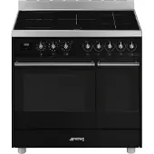 Smeg C92IPBL9-1 Induktioliesi kahdella uunilla, musta