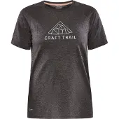 Craft Women's Advance Trail Wool Short Sleeve Tee Black Melange Lyhythihainen treenipaita Black-Melange M